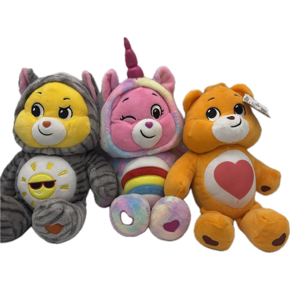 Care Bear Unlock the Magic Hoodie Plush Lot Kitty Cat Cheer Funshine Tenderheart
